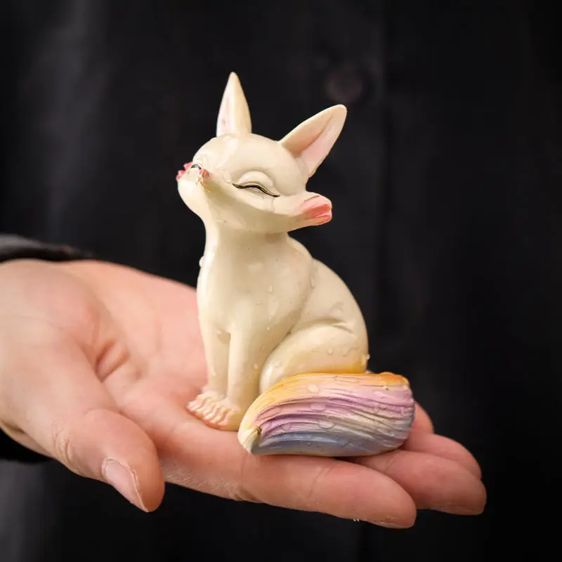 The Little Fox Color-changing Tea Pet Ornaments Animals Watering Discoloration Tea Pets Office Home Tea Table Ornaments Gift