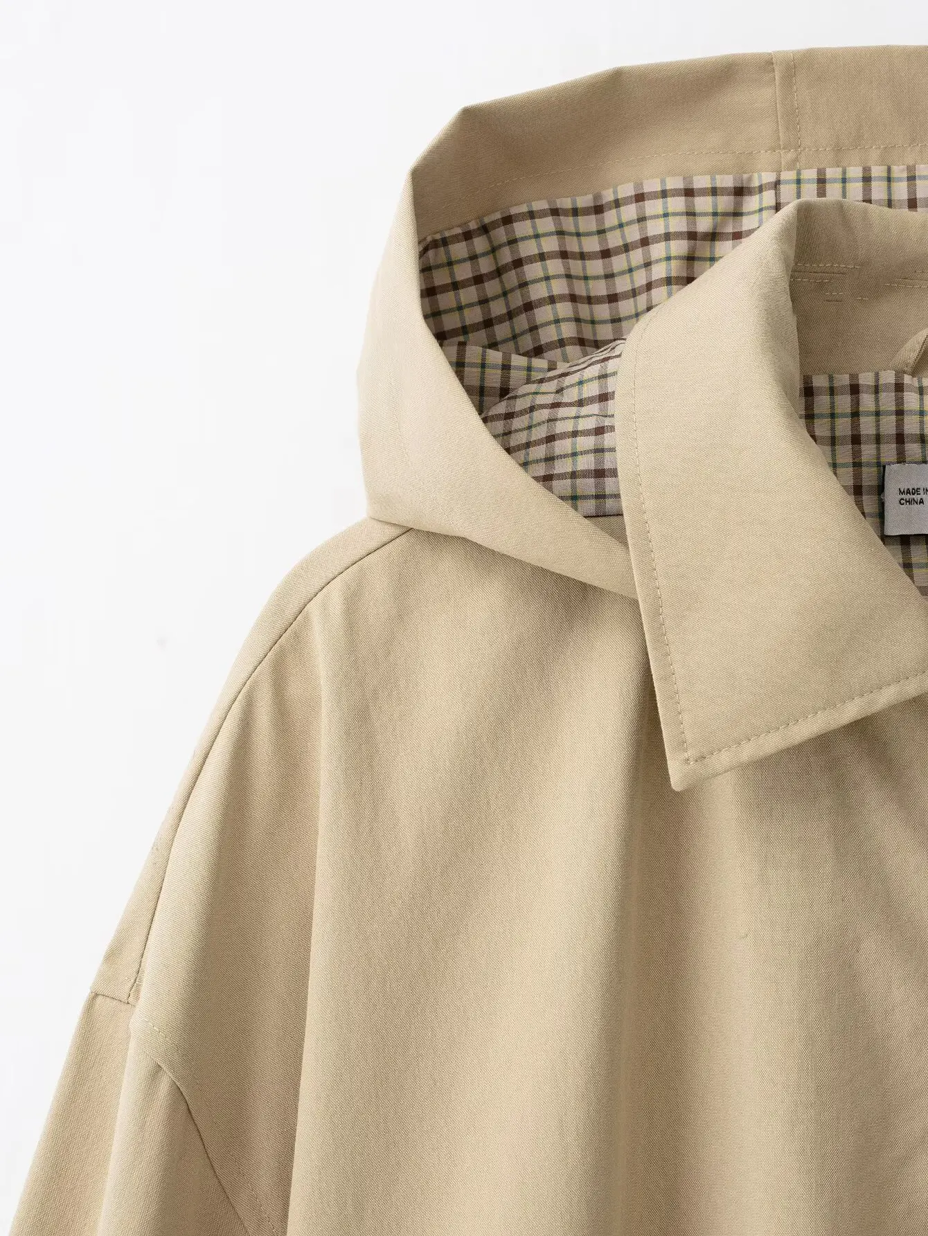 TFMLN Lässige Kapuzenjacke für Damen, Einfarbig, mit Revers und Reißverschluss, Neue Herbst-Damenjacke mit Lockerem Schnitt und Langen Ärmeln – Detail 6