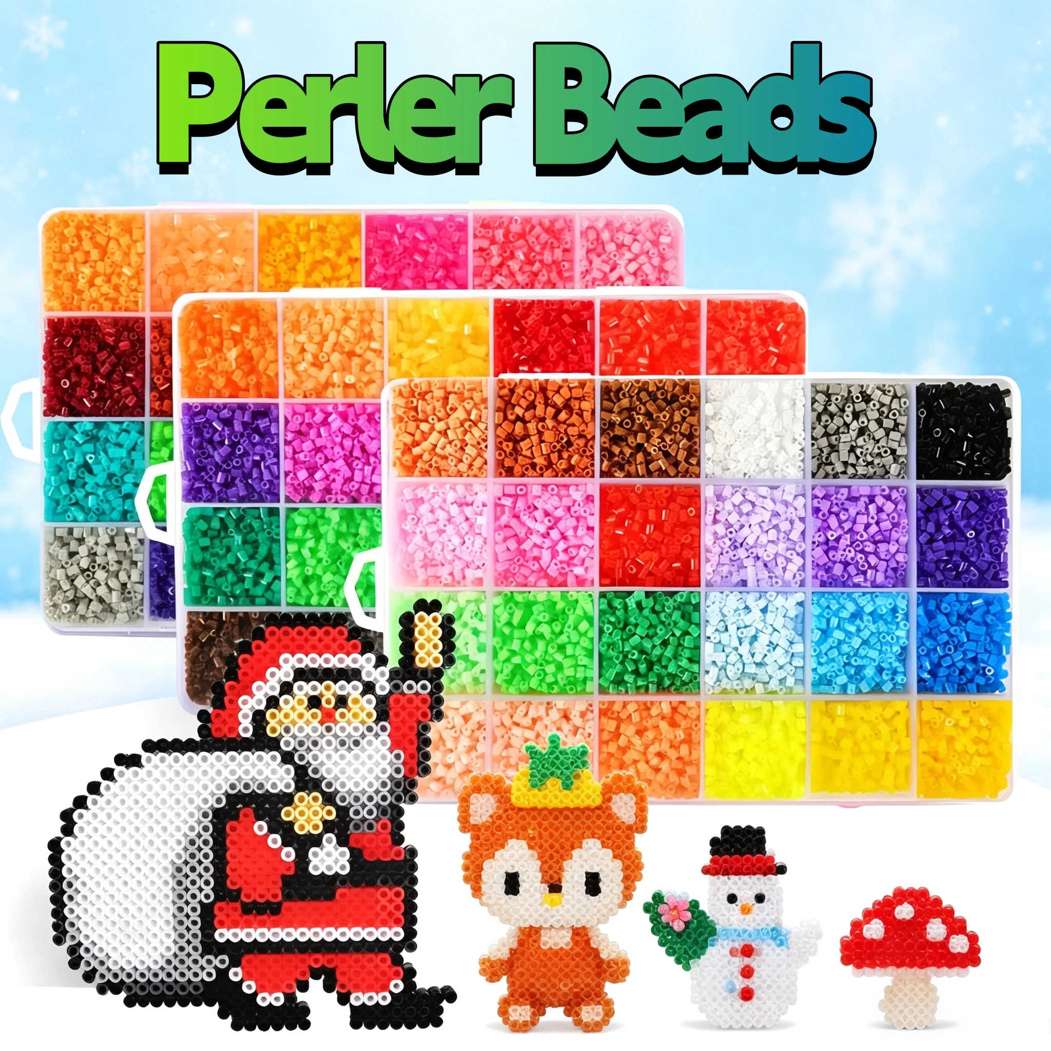 Tiny Perler Hama Fuse Beads 2.6mm 24-168 Colors Box Miçangas Mosaic DIY Handcraft Jigsaw Birthday Gifts Ironing Paper Tweezers