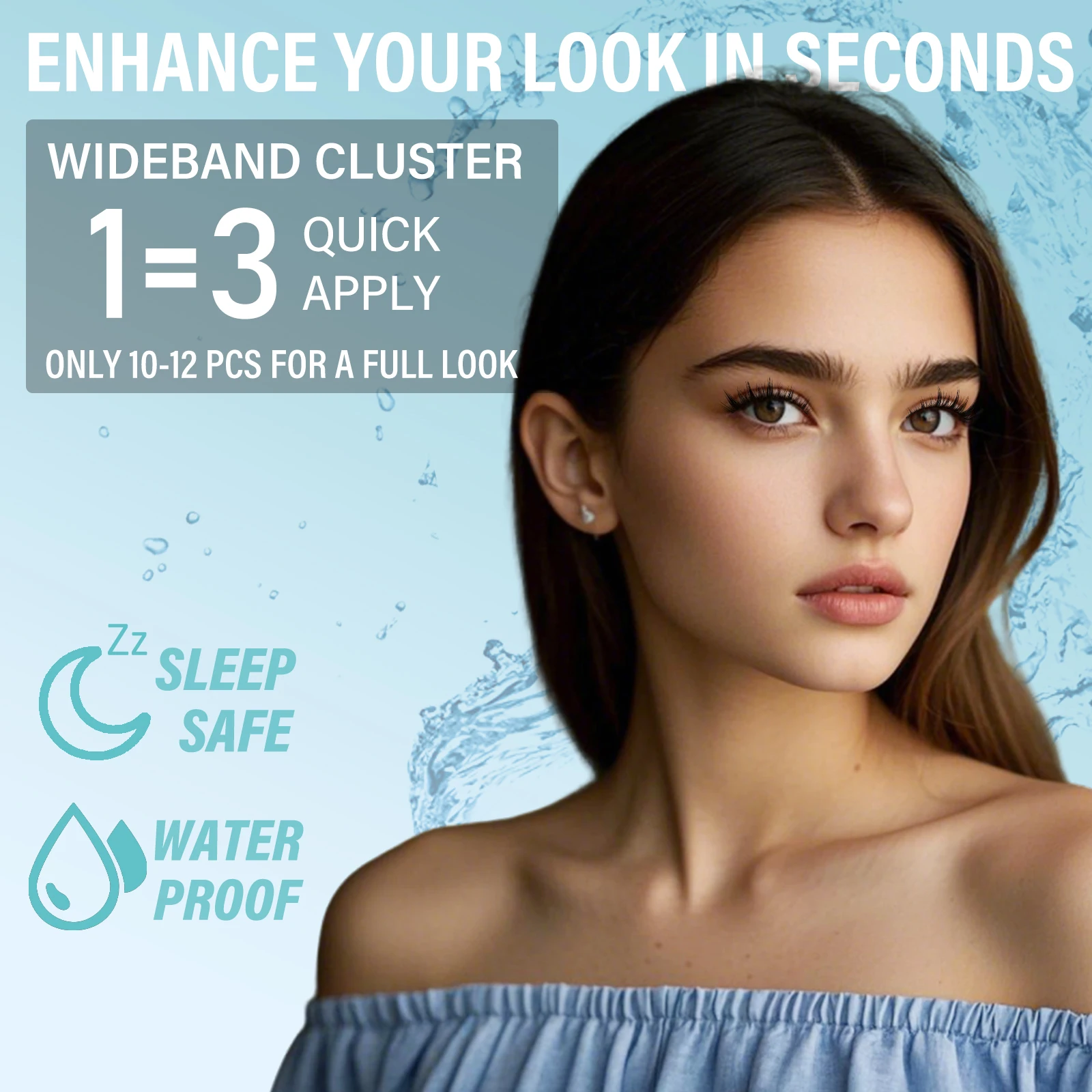 Kit grappoli per ciglia Manga MSCICI - Fascia per ciglia invisibile, colla per ciglia impermeabile senza lattice per occhi sensibili Design con punte naturali