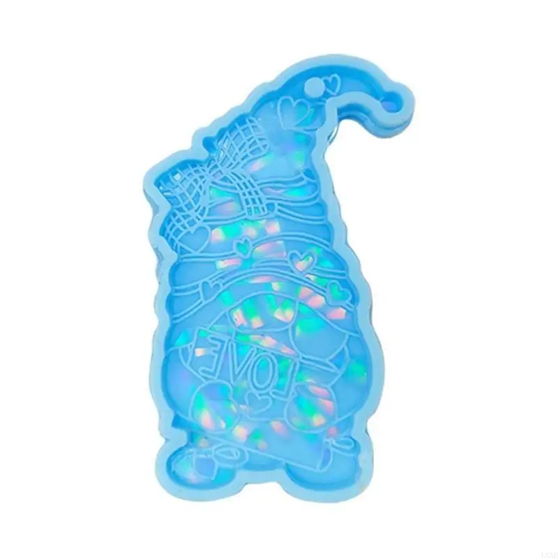 Resin Molds with Hole Christmas Gnome Pendant Silicone Mold for DIY Keychains Pendants Jewelry Resin Craft