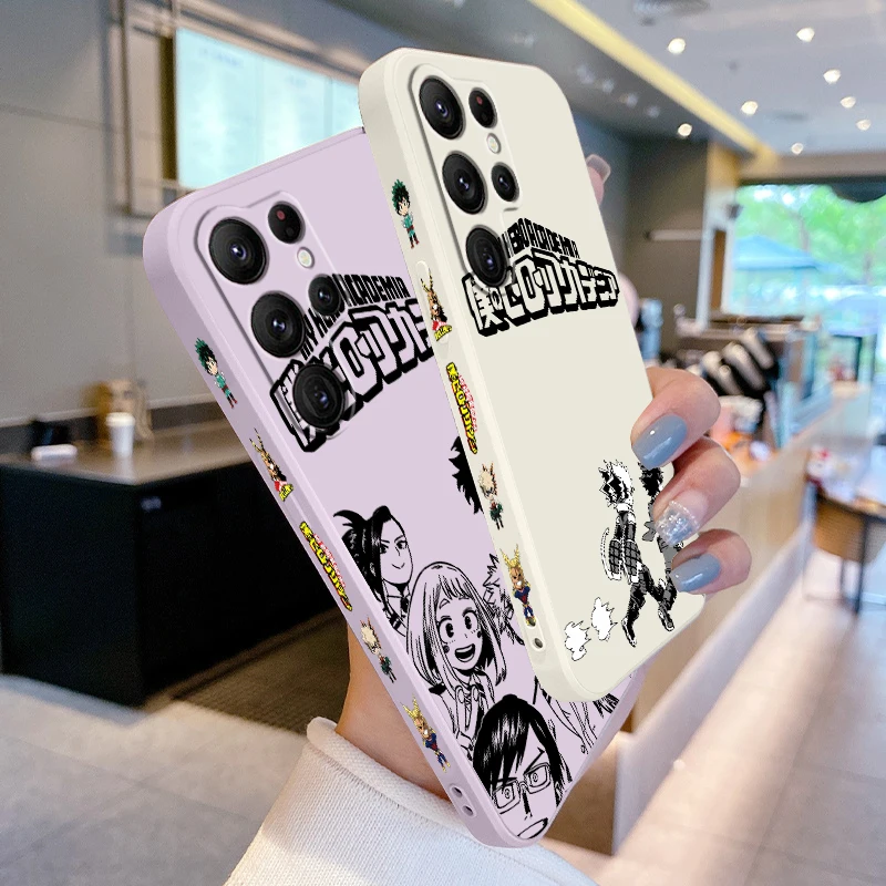 J-JoJo B-Bizarre Adventure Cartoon Liquid Left Rope For Samsung Galaxy S24 S23 S22 S21 S20 FE S10 Ultra Plus Lite 5G Cover TPU