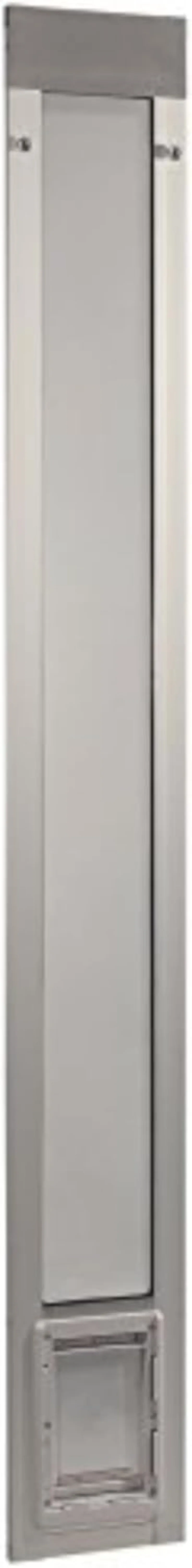 

Aluminum Pet Patio Door, Adjustable Height 77-5/8" to 80-3/8", 5" x 7" Flap Size, Mill/Silver