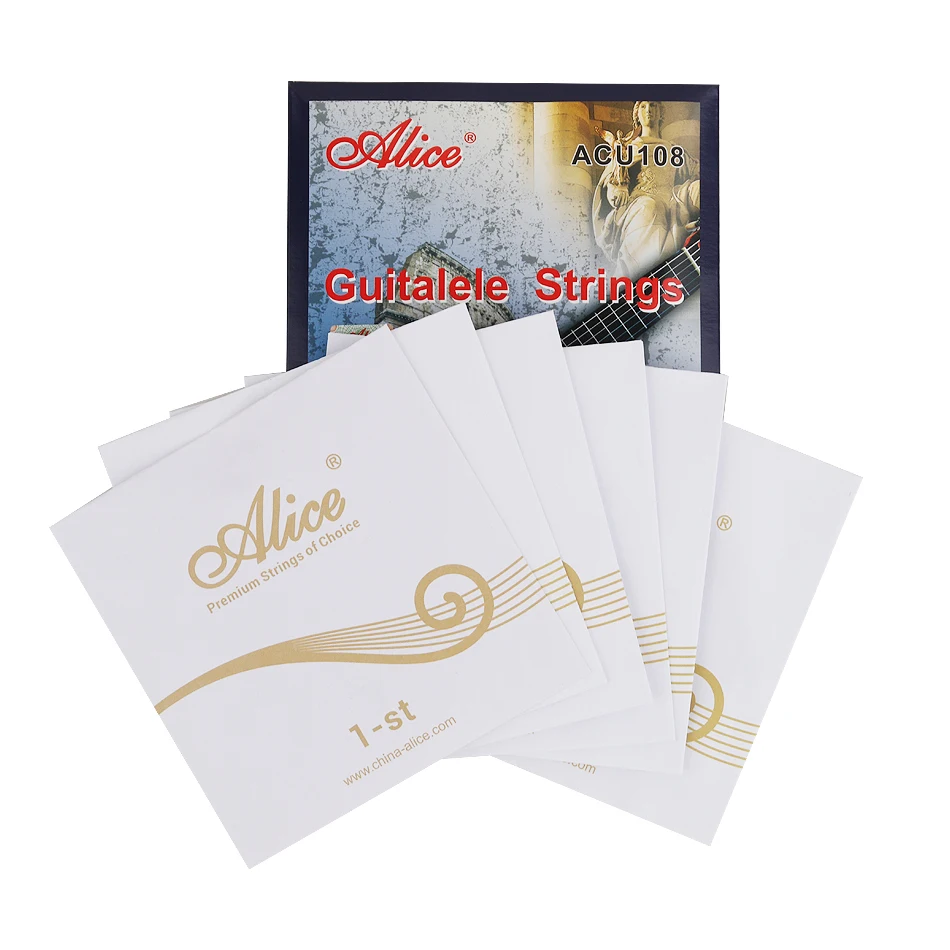 Alice Guitalele Strings ACU108 ACU108BK Modified Nylon Silver Plated Copper Alloy Winding Anti-Rust Coating 026-041