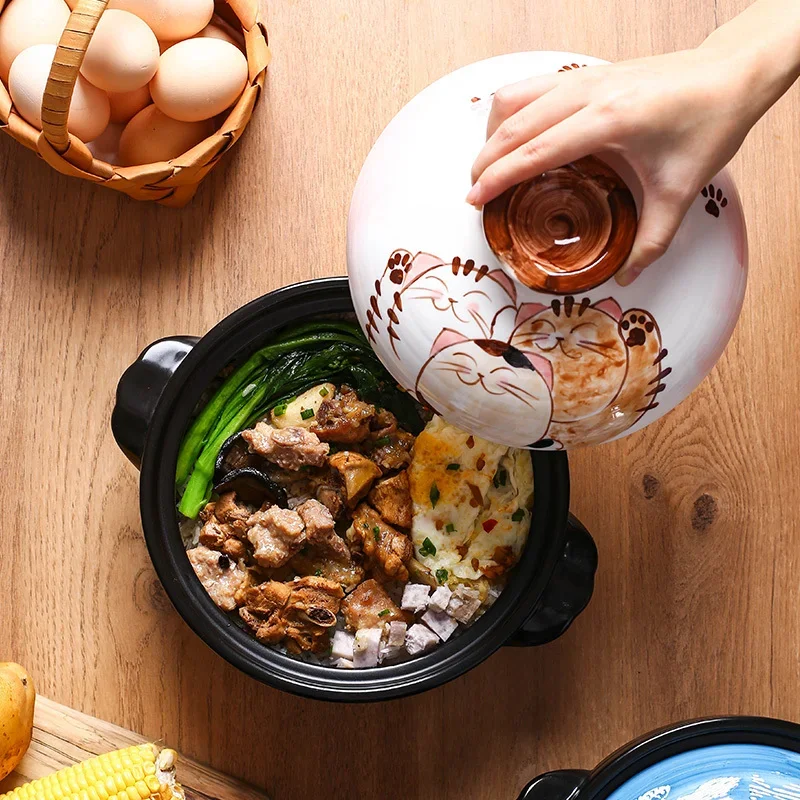 Ceramic Casserole Cookware Pottery Korean Soup&Stock Pot Crock Saucepan Pan Cooking Utensils Cooker Household Kitchen Supplies