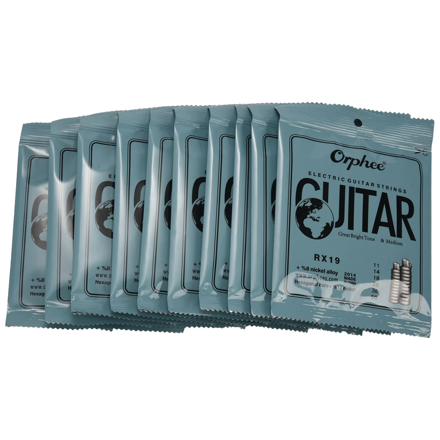 

Orphee 10 шт./комплект, 6 шт./комплект, струны для гитары RX19 нить из никелевого сплава, супер светильник, струны для электрической гитары