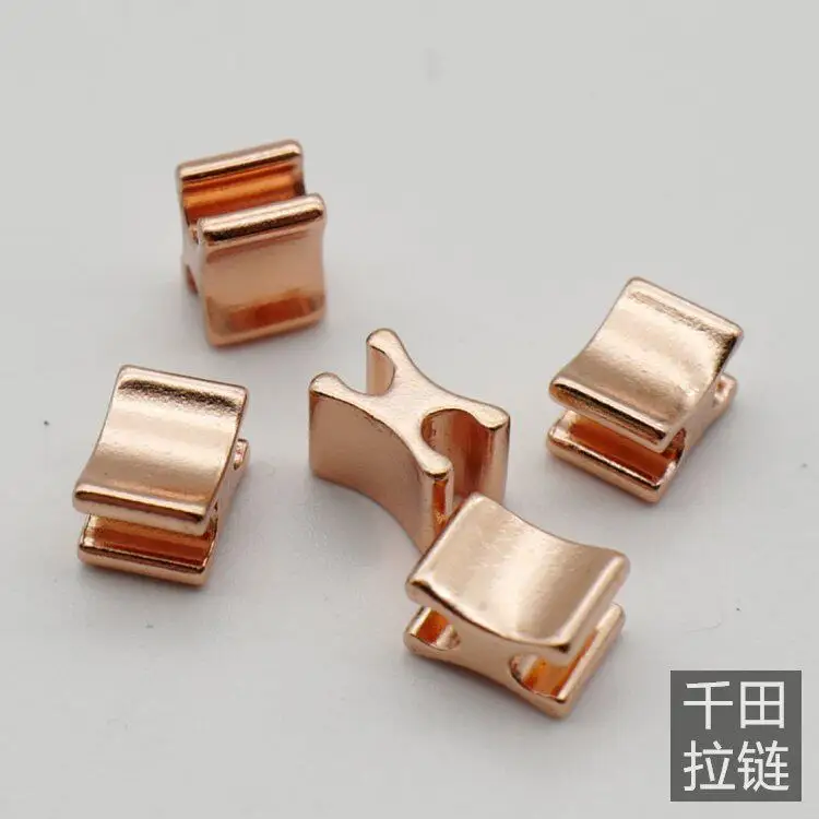 100er-Set Nr. 5 Qiantian Anti-Leder Säurebeständiger Umweltfreundlicher Kupfer-Metall-Reißverschluss mit Unterer Klammer für Handgefertigtes Leder-Gepäck – Detail 3