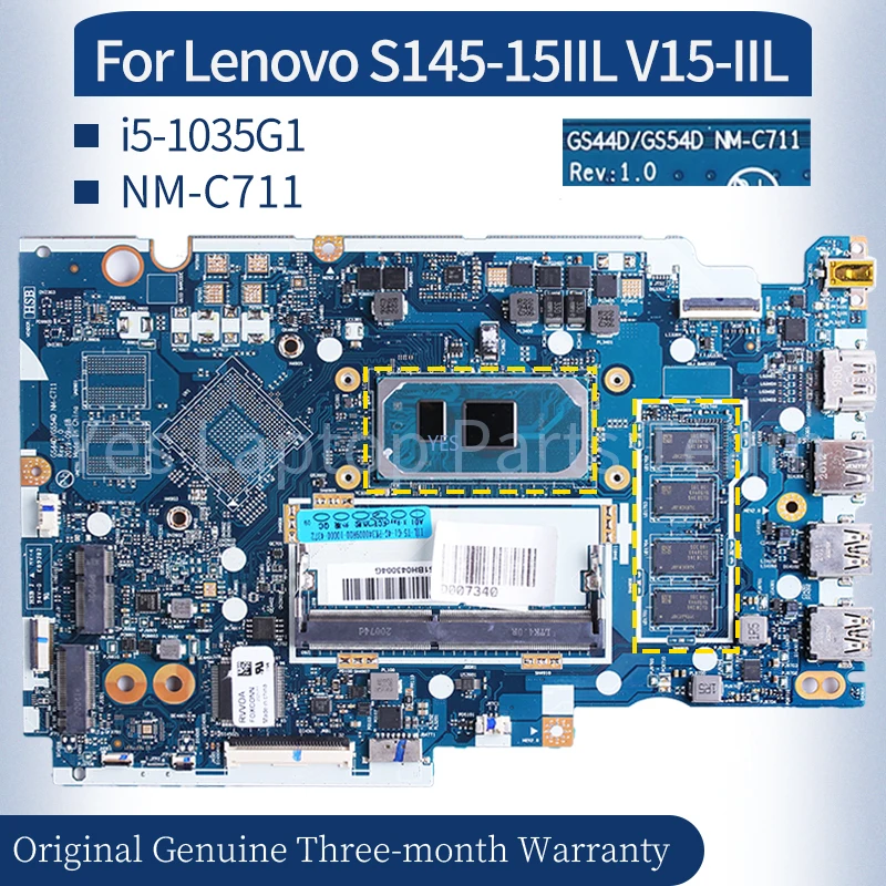 

i5-1035G1 NM-C711 For Lenovo Ideapad S145-15IIL V15-IIL Laptop Mainboard B20S43830 GS44D/GS54D NM-C711 Notebook Motherboard Test