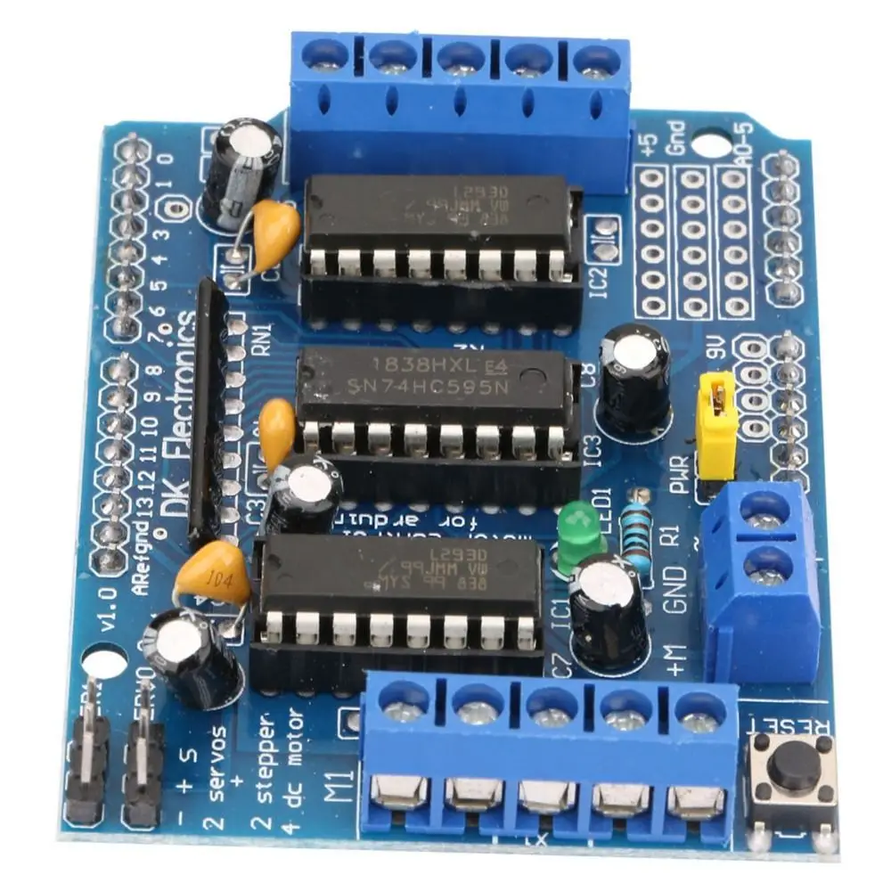 L293D Motor Drive Shield Expansion Board 4 H‑Bridges 4.5-36V Motor Drive Shield Expansion Module 0.6A Peak 1.2A