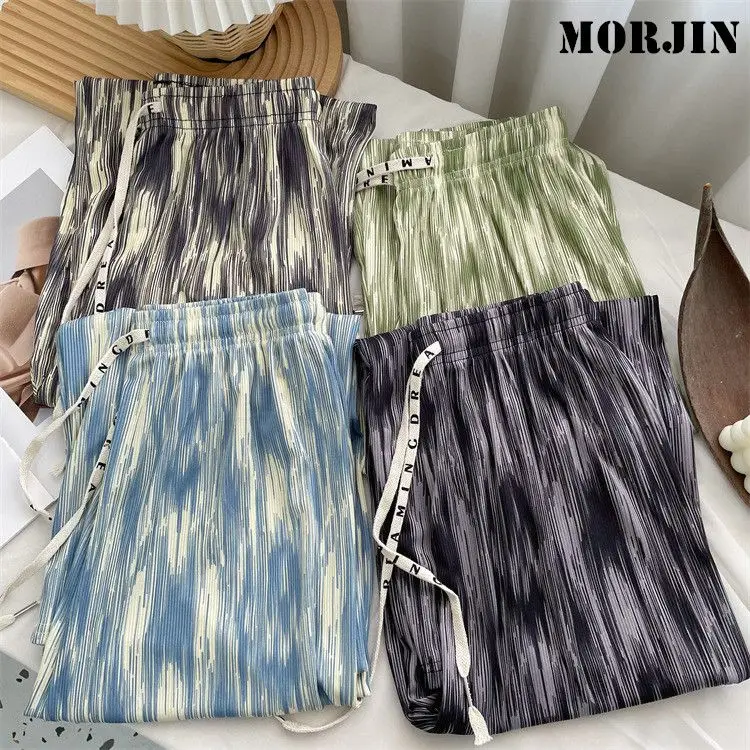 2026 New High Waist Casual Pants Feminine Large Size Ice Silk Wide-leg Pants Women Summer Drooping Cool Mopping Trousers Female