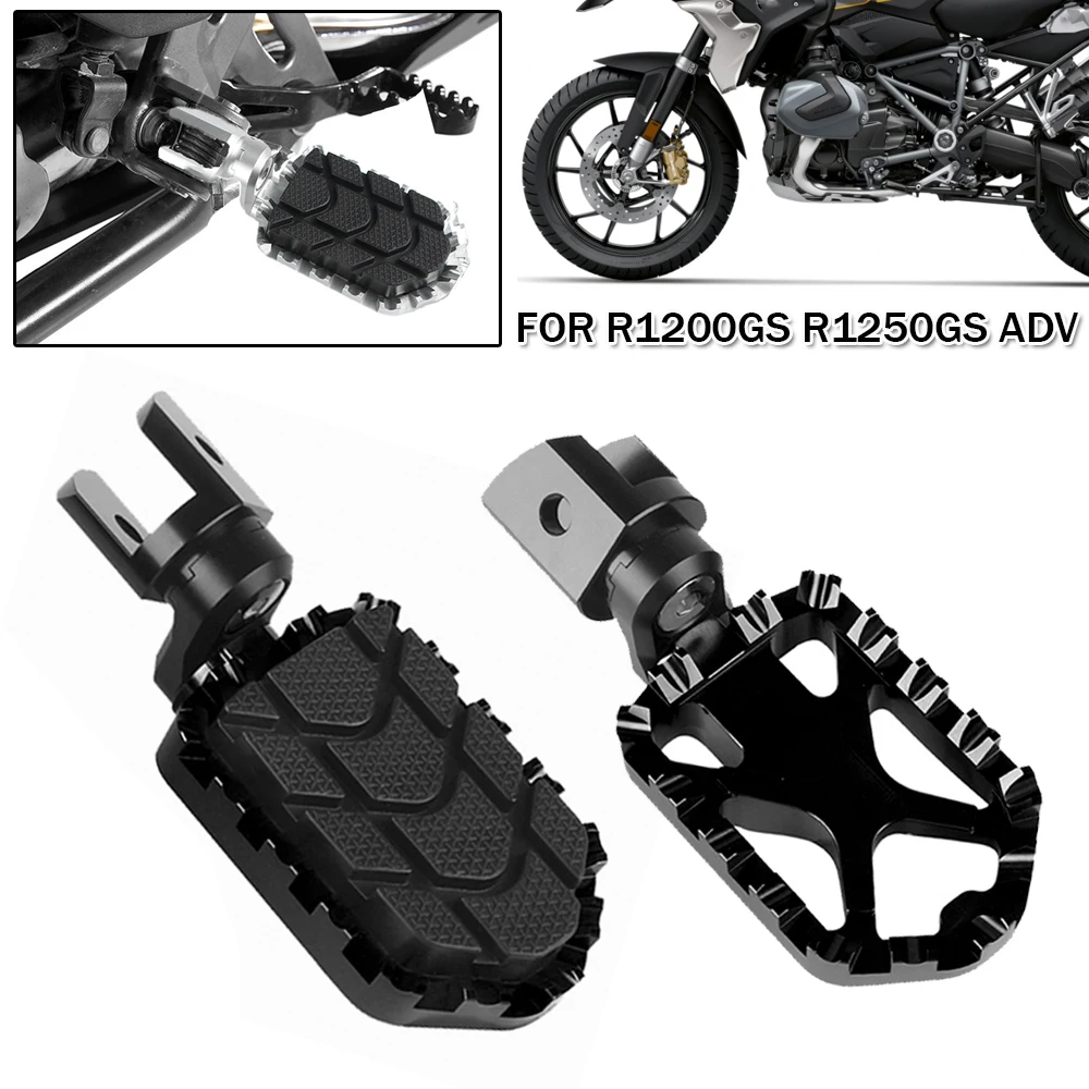 Motorcycle Foot Rests Rubber Cover Aluminum Pedals Footpegs For BMW GS R1200 R1250 2014-2021 2022 ADV R1200GS R1250GS Adventure