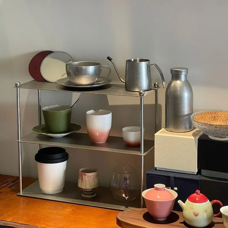 Metal Cup Rack Minimalist Luxury Large Capacity Cups Rack Multipurpose Cosmetics Perfume Organizers Shelf Desktop Storage Holder