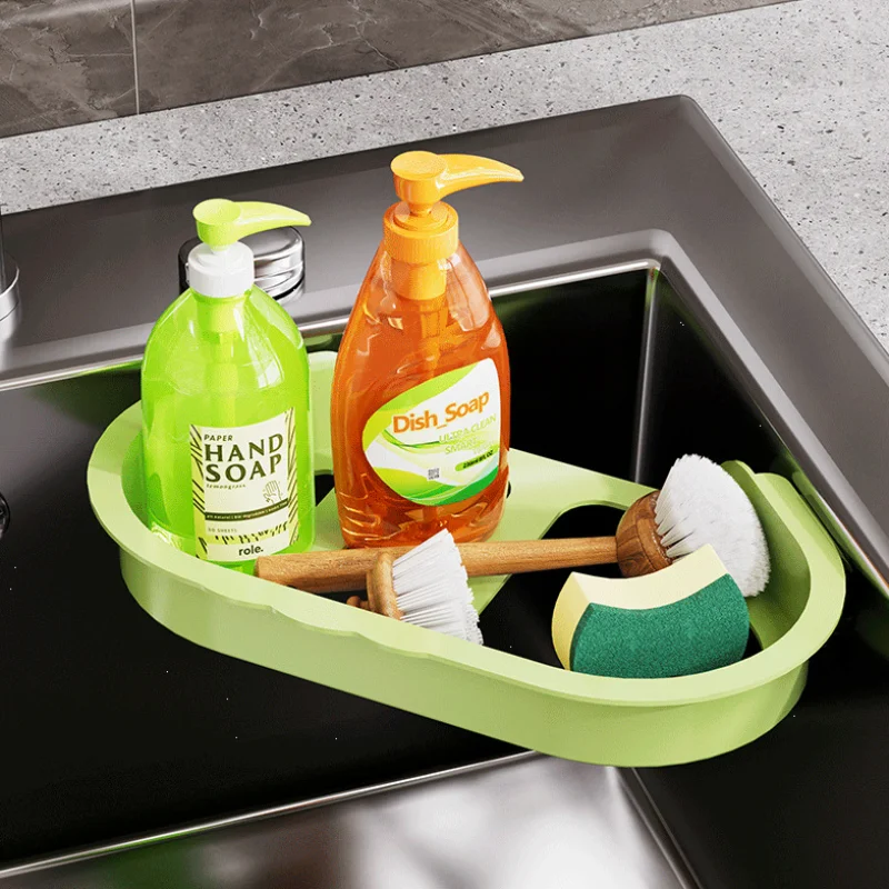 سلة تصريف منزلية بطبقة مزدوجة بالوعة مثلثة، سلة تصفية بقايا المطبخ والفواكه والخضروات #2