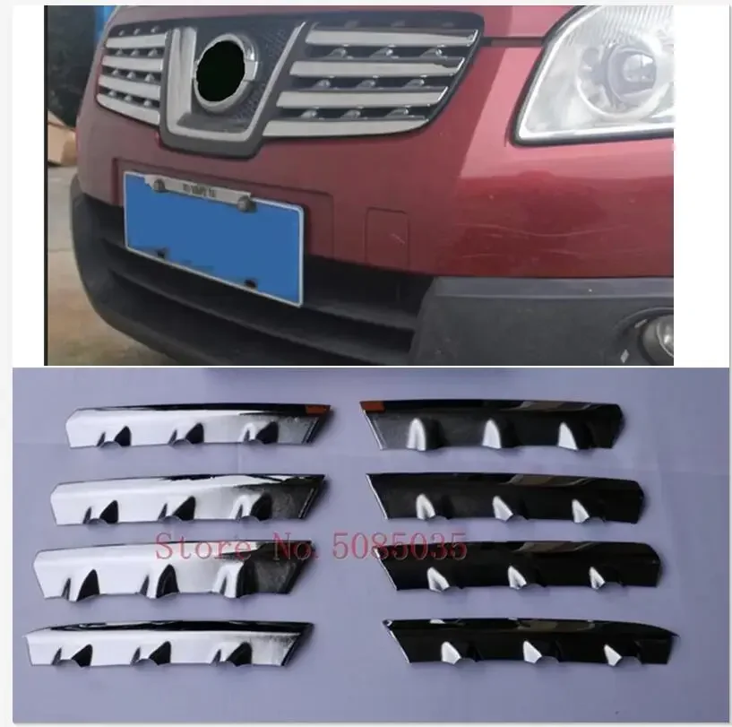 

Для Nissan Qashqai Dualis J10 2007 2008-2013 хромированная крышка передней решетки, центральная сетчатая вставка, накладка, молдинг, декоративная рамка, акцент