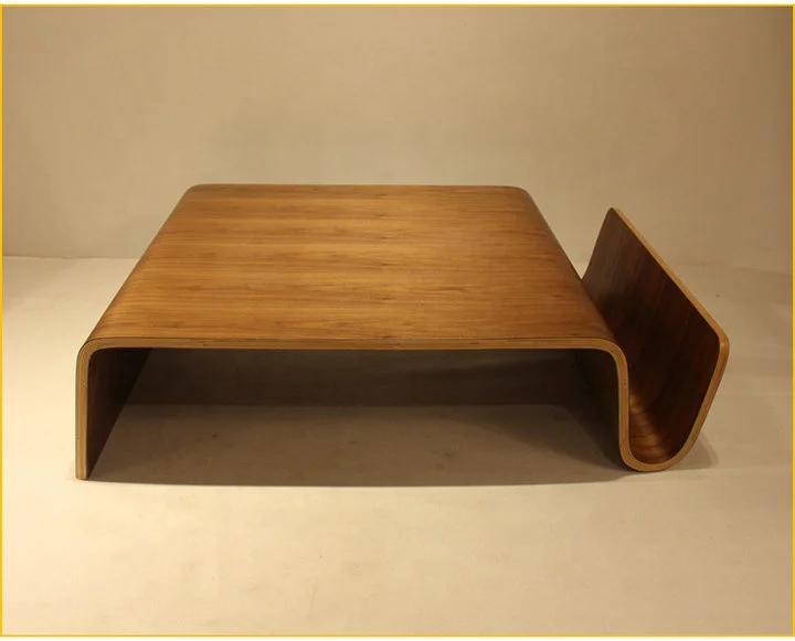 

Pfeiffer Scando Curved plywood coffee table Mid-century modern living room furniture Solid wood coffee table Wooden convertible