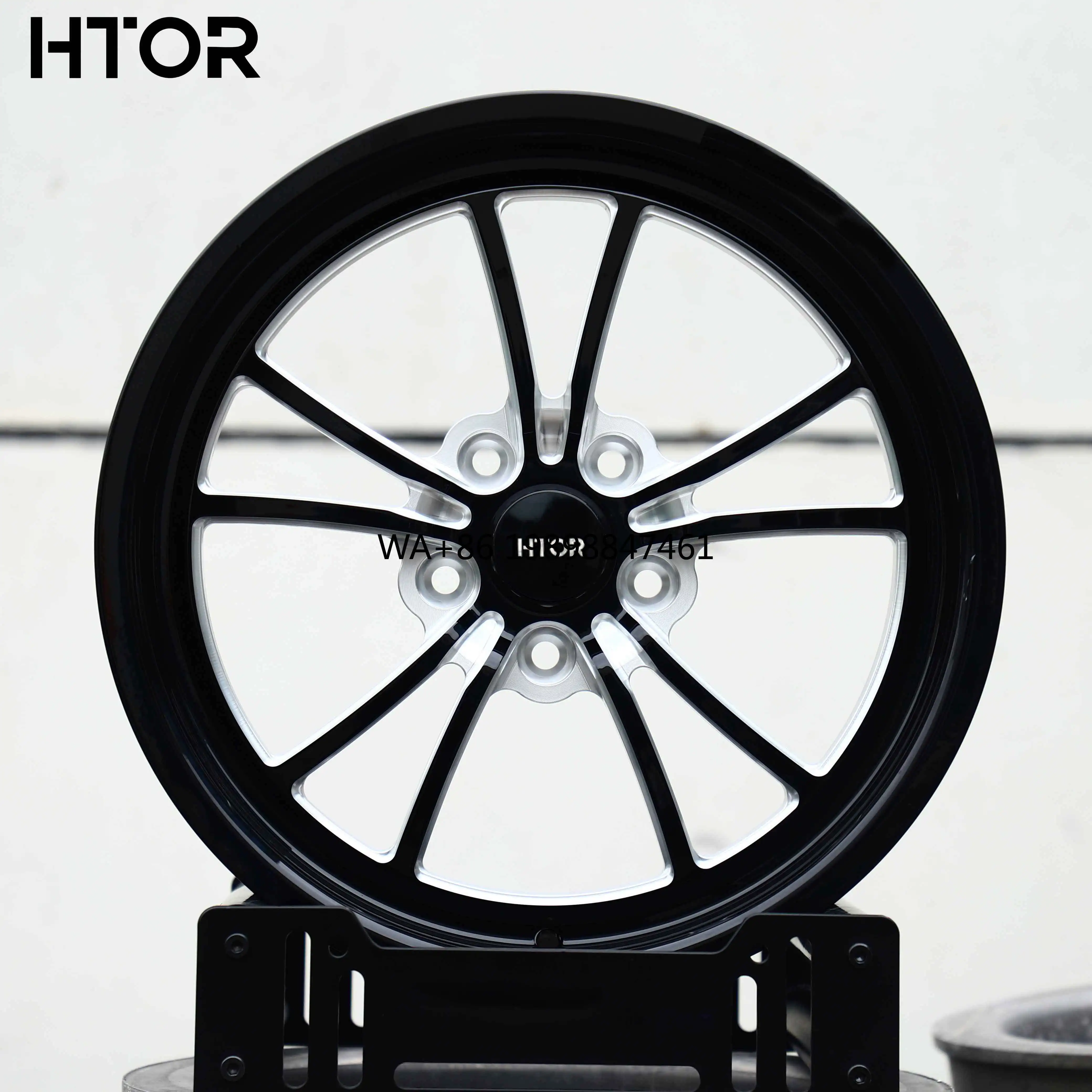 

HTOR Custom 15x4 17x4.5 18x5 5x114.3 5x120 Super Light Drag Racing Forged Wheels Gloss Black Milled for Corvette GTO Hellcat