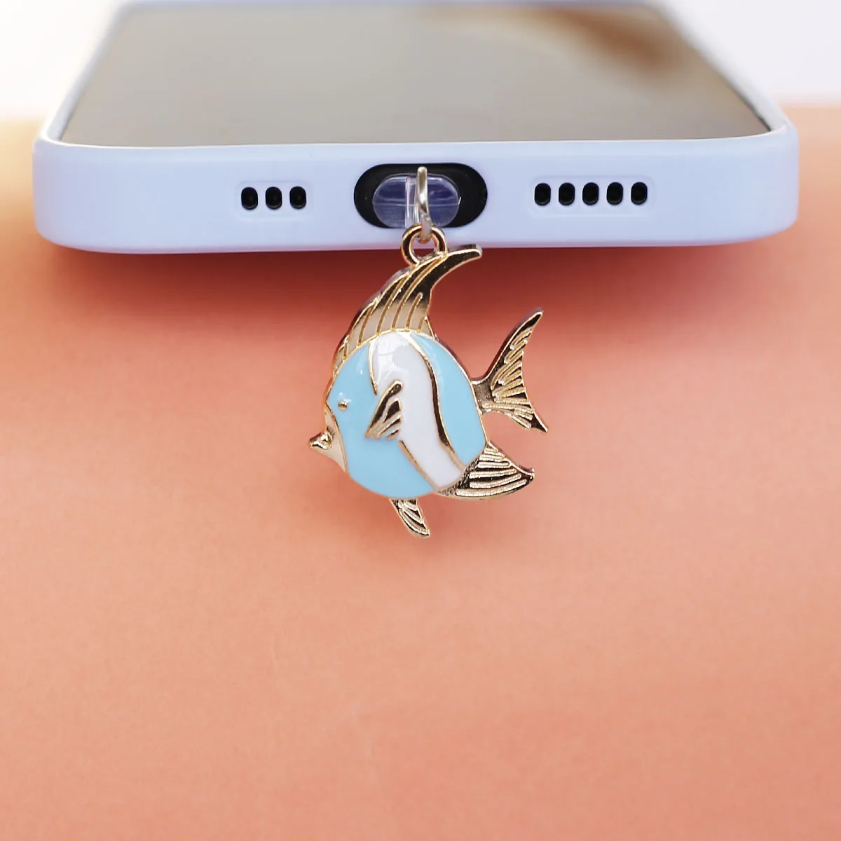1 Stück Ocean Series Tiere Tropische Fische Haie Delfine Handy-Staubschutz-Anhänger Zubehör Dekoration für iPhone Typ-C – Detail 6