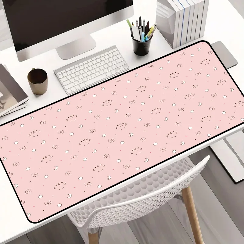 

Cute Pink Mouse Pad | Simplistic Minimalist Mousepad | Cute Desk Mat Gaming Setup , Deskmat Kawaii Anime Keys for Keyboard