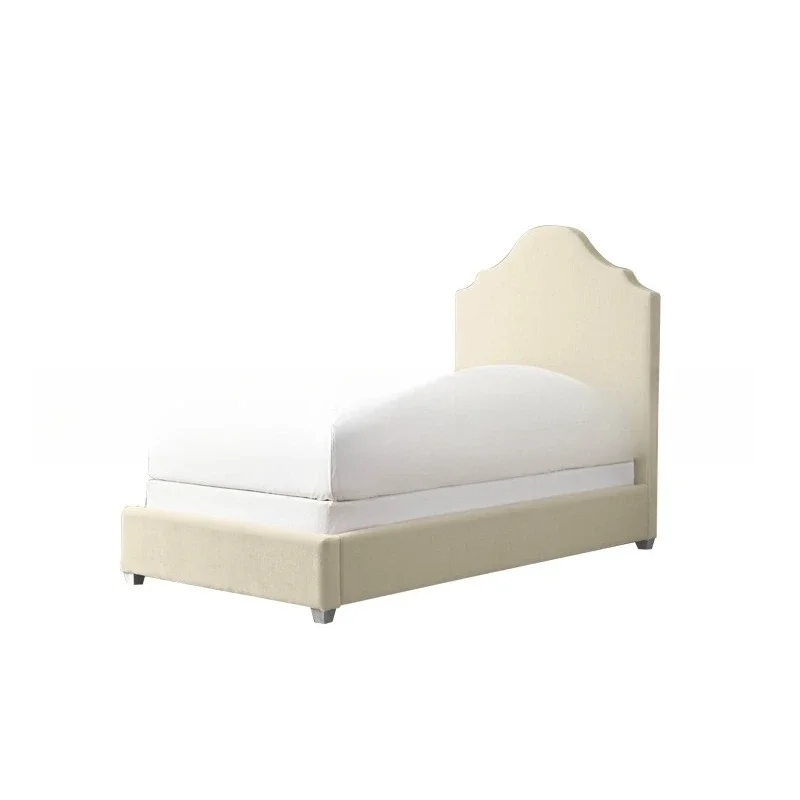 

Modern Fabric Box Bed Furniture Bedroom, Pink Flannel Princess Girl Bed Storage Children's Bed