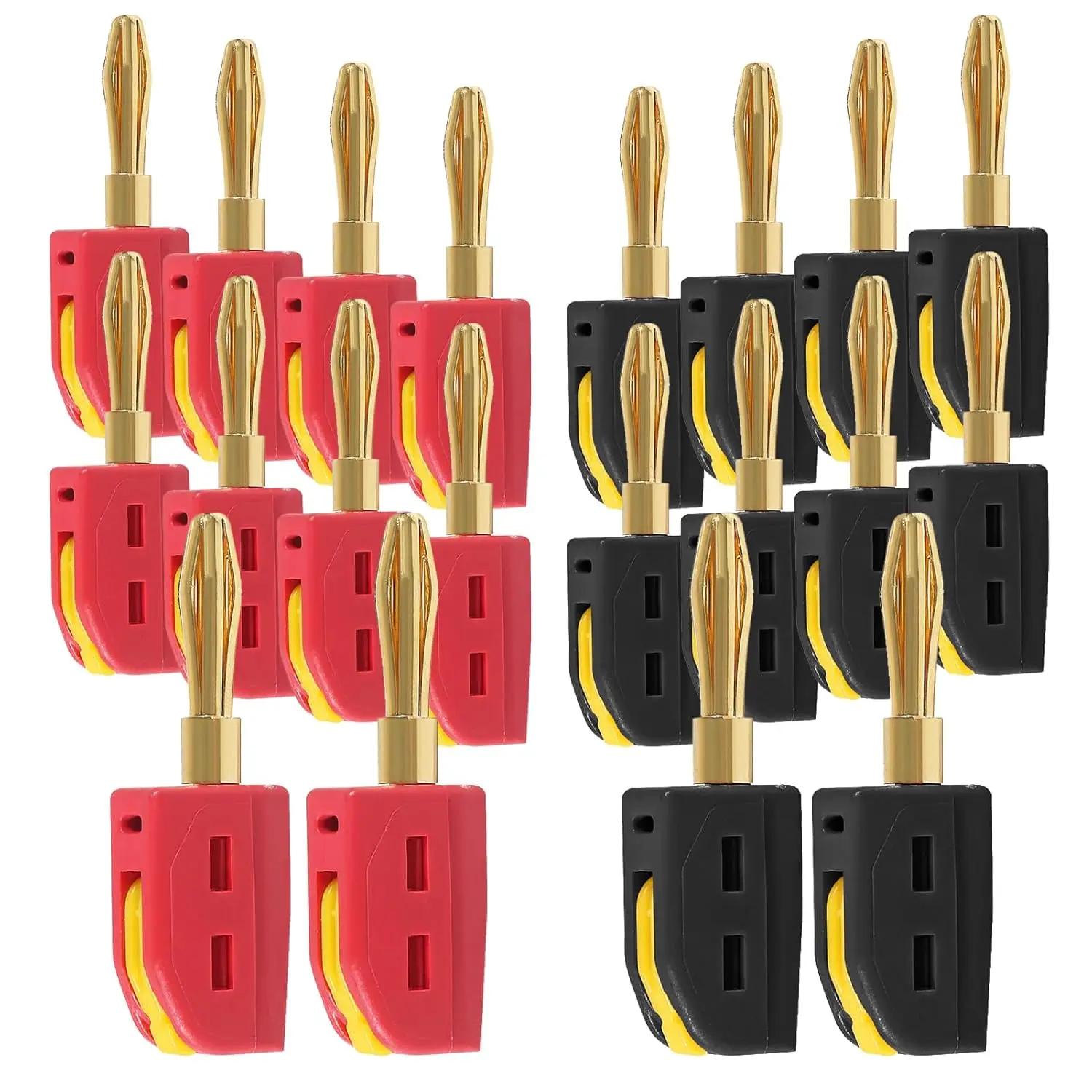 

20PCS 4mm Banana Plug High Current Quick Connect 32A Gold-Plated Banana Connector for Speaker Wire, Wall Plate, Home Theater