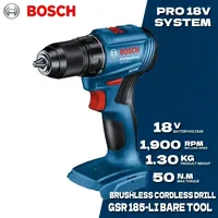 BOSCH GSR 185-LI Cordless Drill Driver Screwdriver For Metal Wood Wall 18V Professional Brushless Motor Power Tool GSR185-LI