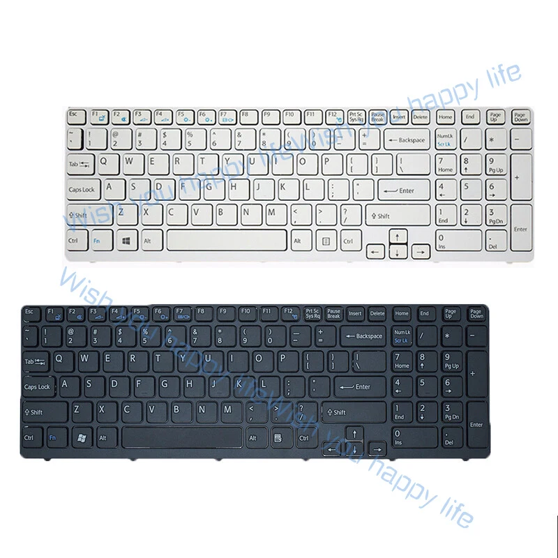 L... for SONY VAIO SVE15 SVE151C11M SVE151E11T SVE1511SAC Laptop US Keyboard Black White