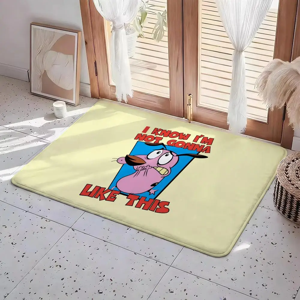 Tapis de sol Kwaii Anime C-Courage The Cowardly, en flanelle écologique, antidérapant, inodore, doux, en peluche courte, pour l'intérieur