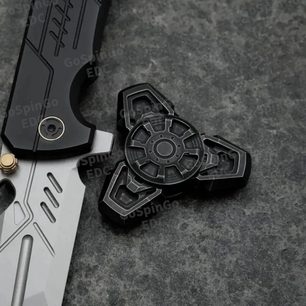 Spinner antystresowy T.CITY-EDC Exusiai, styl mecha science fiction, żyroskop, stal nierdzewna, tytan, cyrkon, spinner antystresowy