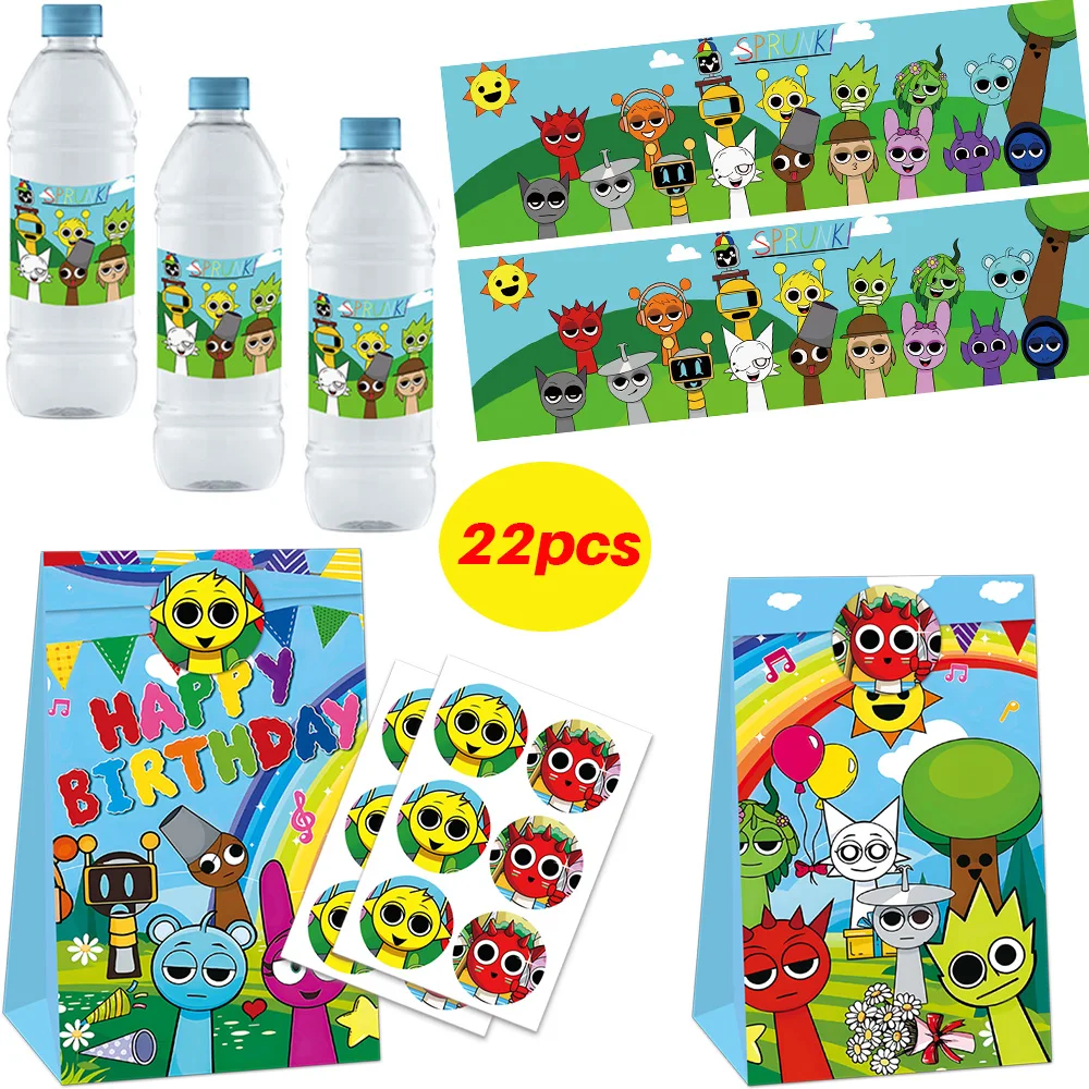 

Sprunki Birthday Party Decorations Incredibox Theme Tableware Sets Gift Bags Stickers Banners Latex Balloons Baby Shower Supplie