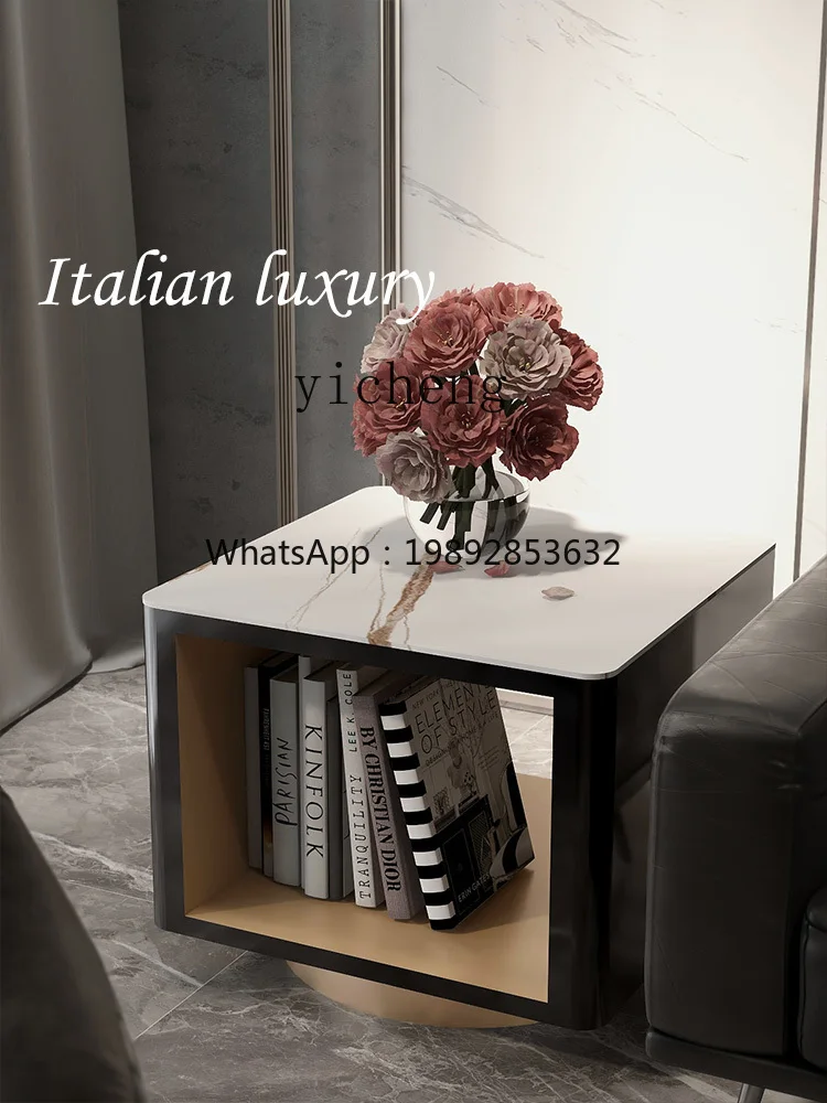 GZ  sofa side few light luxury bedside tables modern simple marble small square table living room side cabinet