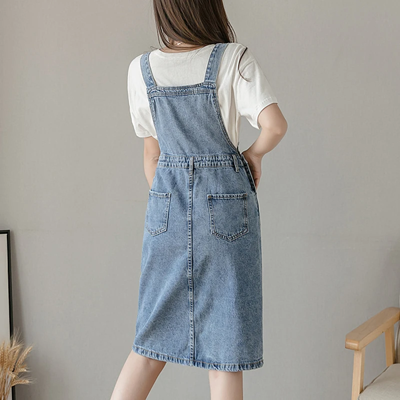 2023 letnie sukienka jeansowa damskie sukienki na co dzień luźny kombinezon sukienki damskie z niebieskim paskiem Jeans Dress Vestidos