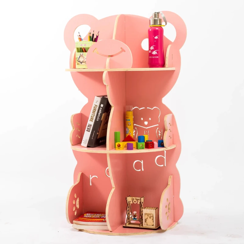 

Creative Wooden Animal Shelf Bookcase Children Picture Book Shelf Kindergarten Cartoon Bear Bookcase Toy Storage