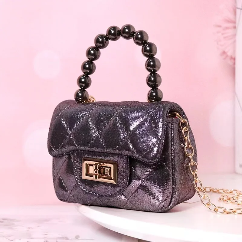 Classic stylish handbags for Baby kids Childrens mini totes Girls design shoulder bags toddlers trend shiny crossbody bag NAB280