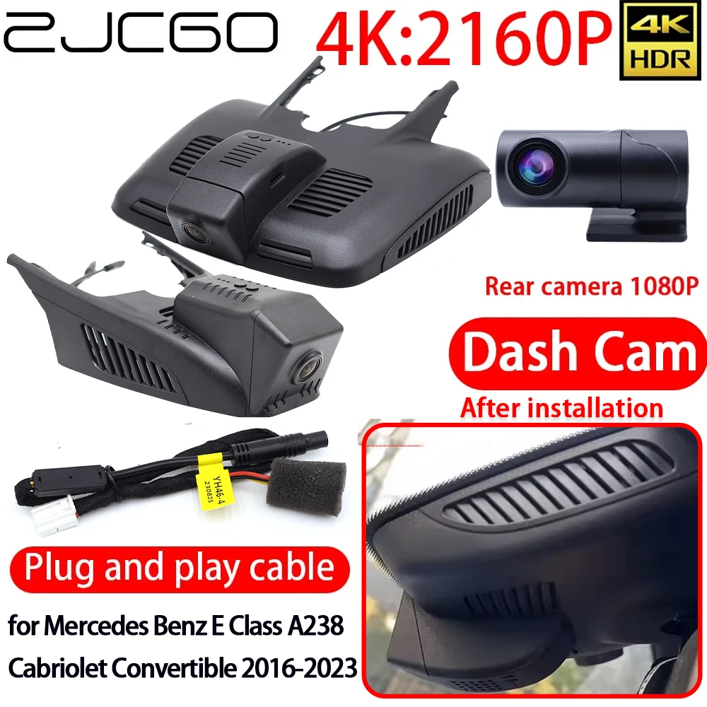 ZJCGO para Mercedes Benz Clase E A238 Cabriolet Convertible 2016-2023, Cámara para Auto 4K DVR con Wifi, Cámara Delantera y Trasera, Monitoreo 24h