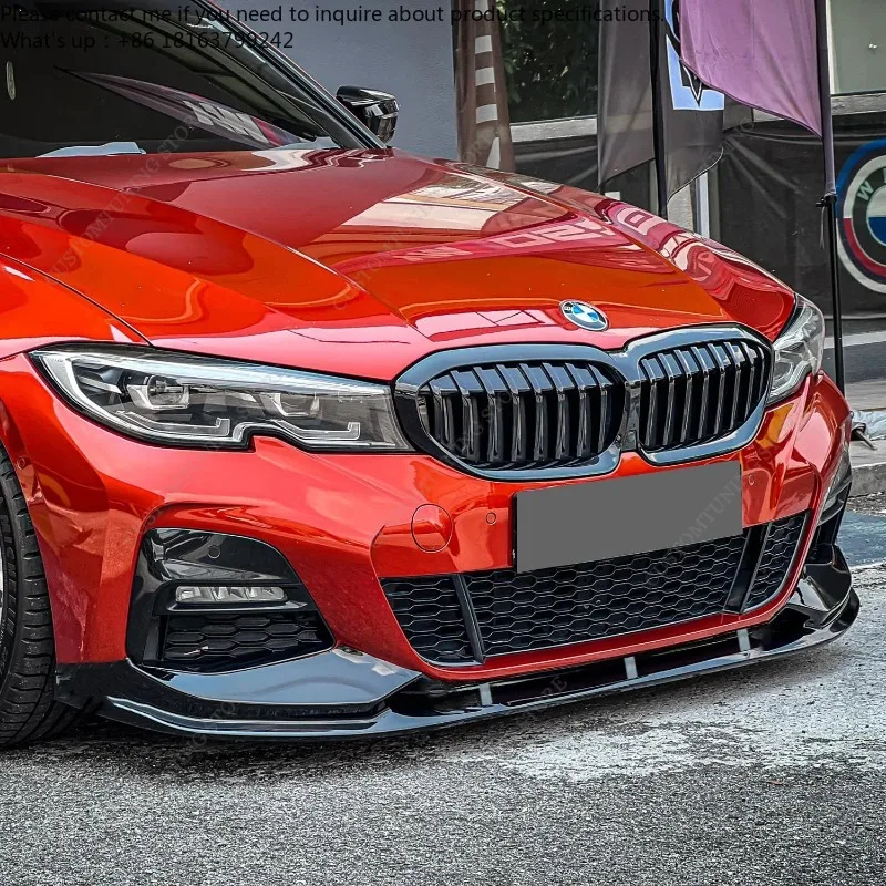 

Front Bumper Splitter Lip Spoiler Diffuser Foglamp Trim Canards For BMW G20 G21 330e 330i M340i M340d M Sport 2019-2022 Pre-Lci