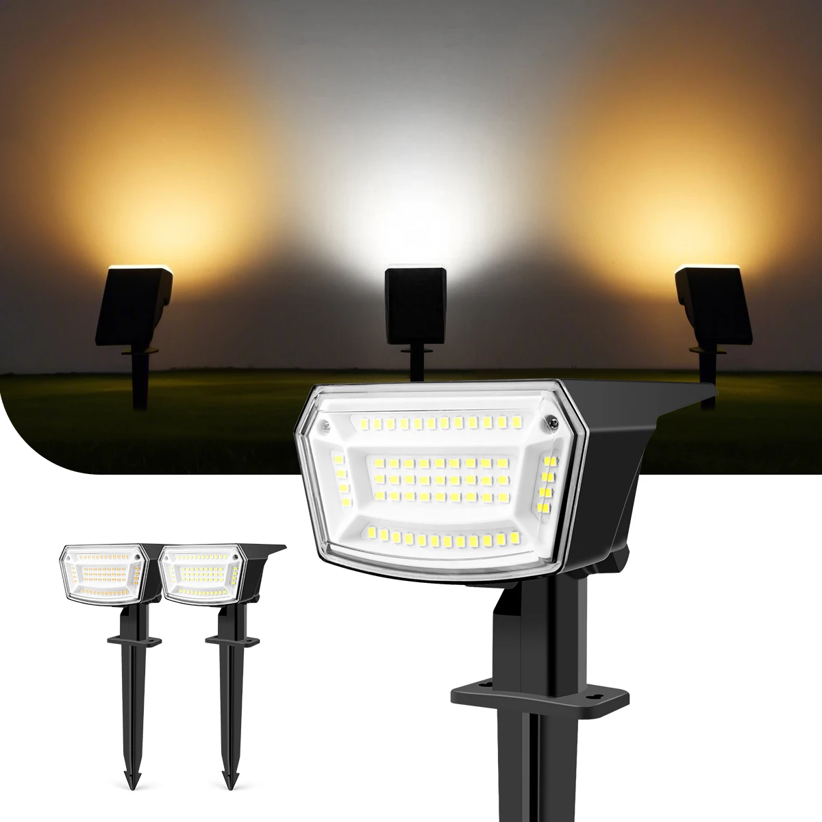 Outdoor LED Solar Spot Light 59 LED 1200mAh Battery Powered Waterproof Garden Spotlight for Yard Lawn Landscape Decor