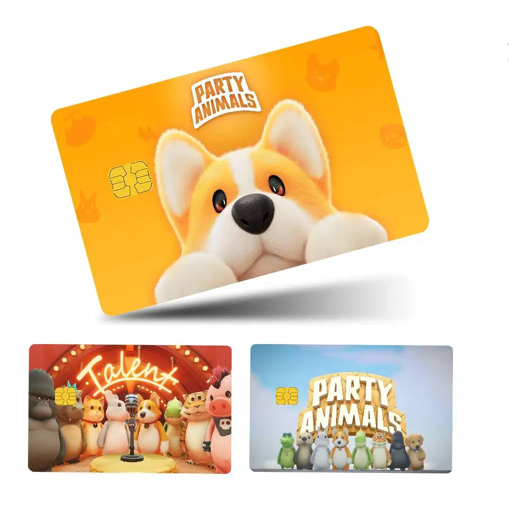 Video Game Party Animals 1 Set Of 4 Pcs Credit Card Skin Stickers For VISA Bank Card Waterproof Sticker Anti-scratch Women Gift
