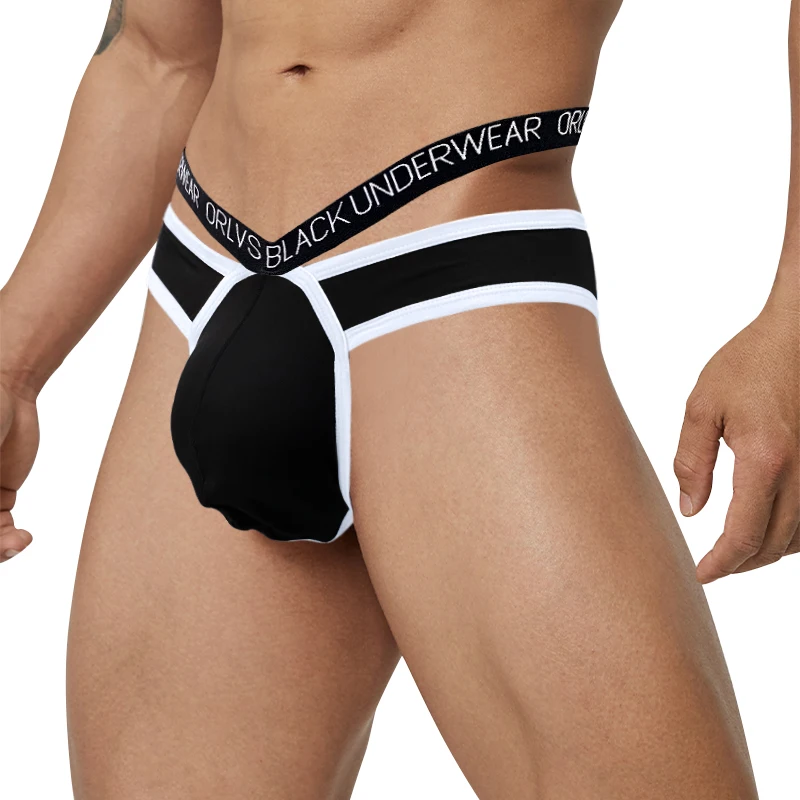 ORLVS-ropa interior Sexy Gay para Hombre, bragas modales convexas en U, Calzoncillos transpirables