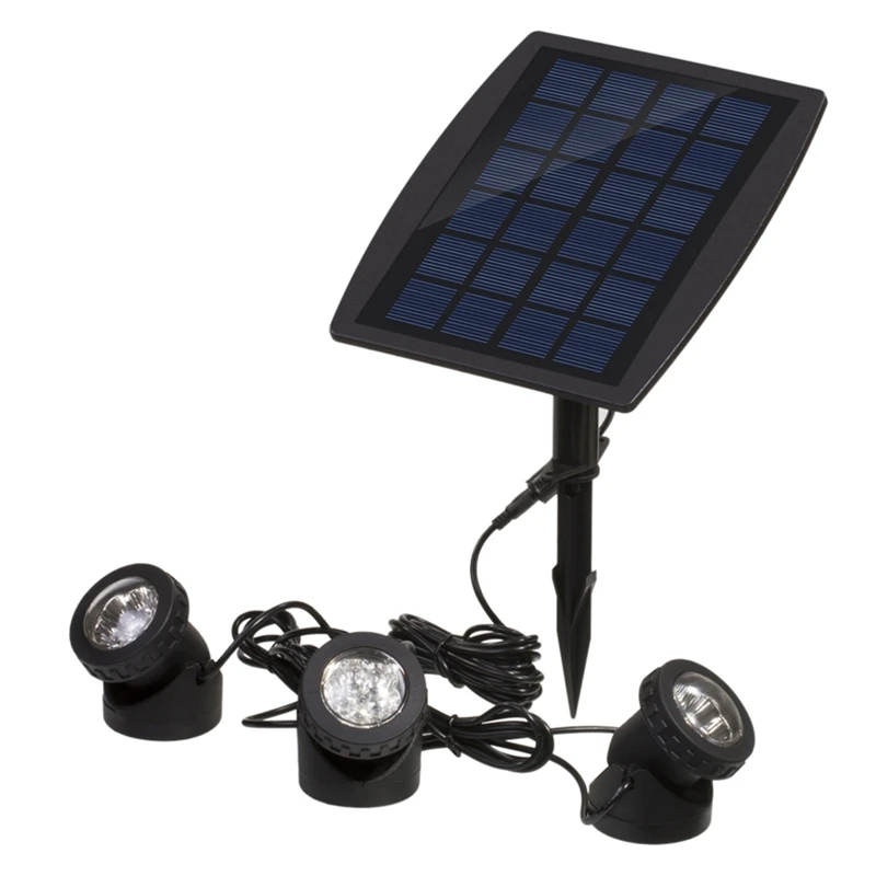 Solar Three Head Underwater Light Outdoor Solar Lamp Multicolor