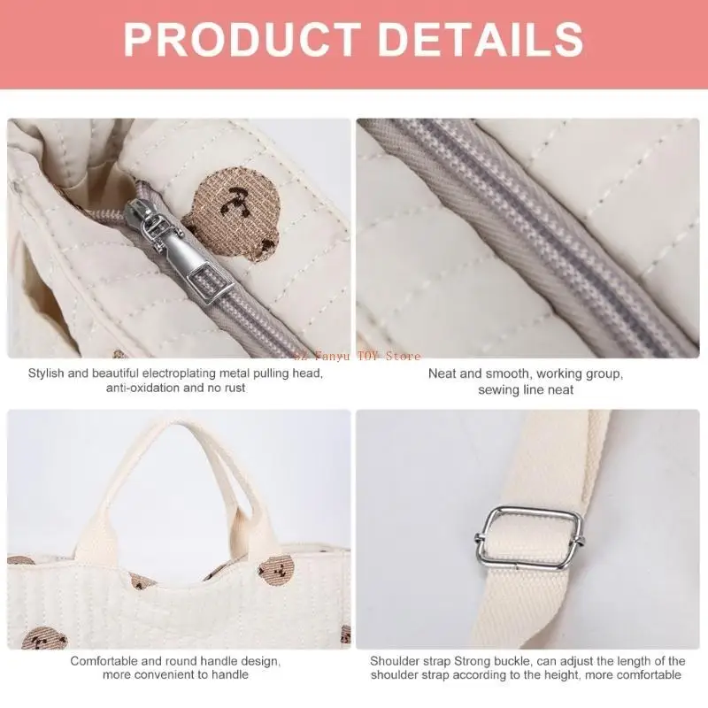 حقيبة تنظيم الحفاضات المحمولة 96GC للأم، مقاومة للماء، أكسفورد ذات سعة كبيرة #3