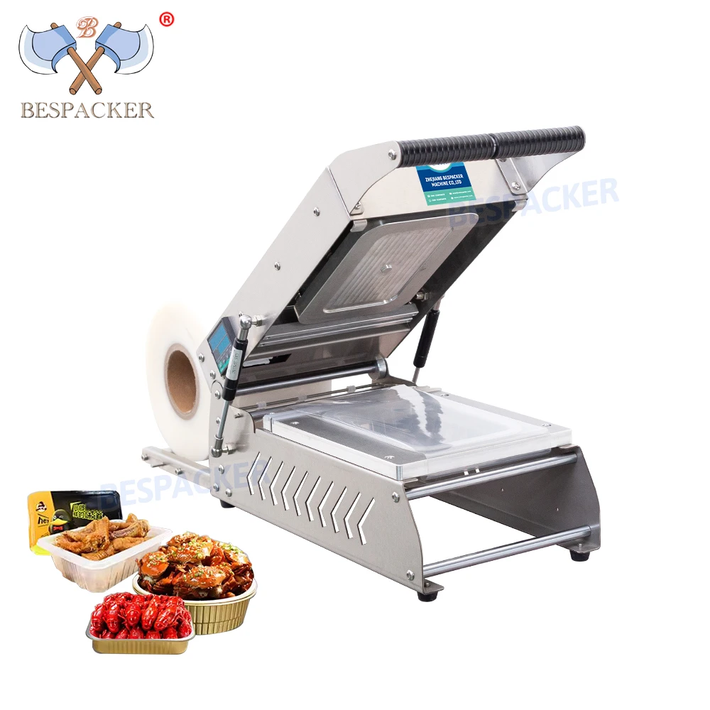 

Bespacker TP-100A Manual Table Food Tray Sealer Plastic Container Cup Take Away Lunch Box Tray Sealing Machine