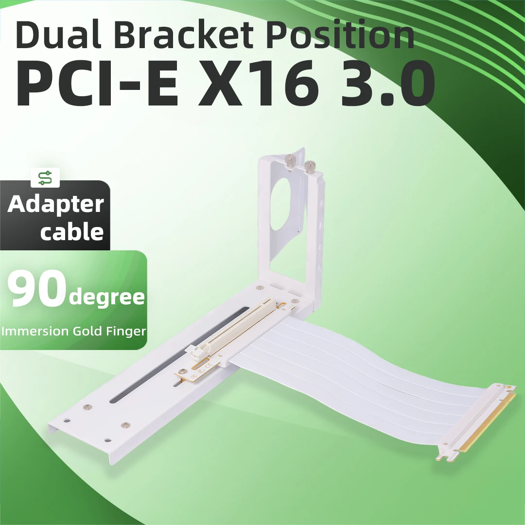 

ADT-Link 90 Degree With Bracket PCIE 3.0 16x Double Reverse Graphics Card Extension Cable Adapter for AI intelligent Server