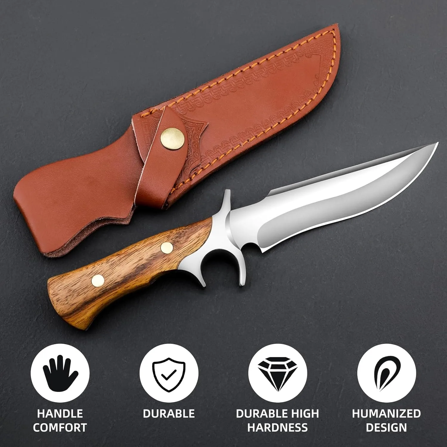 9.8 Inch High Carbon Steel Outdoor Survival Knife EDC Portable Camping Pocket Knife Military Tactical Knife for Self Defense