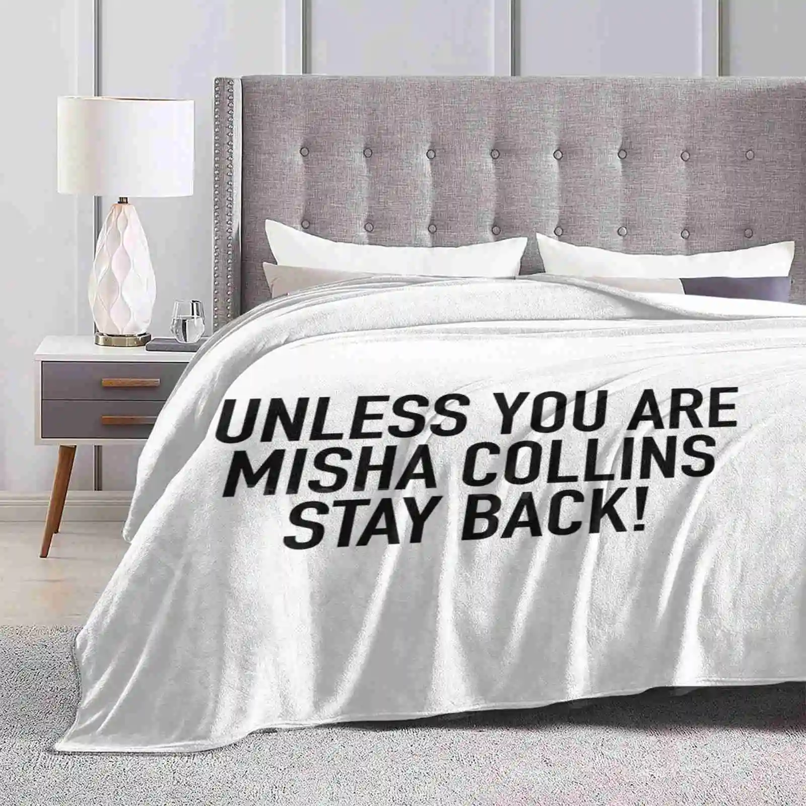 Unless You Are Misha Collins , Stay Back! Shaggy Throw Soft Warm Blanket Sofa/Bed/Travel Love Gifts Spn Family Castiel Dean