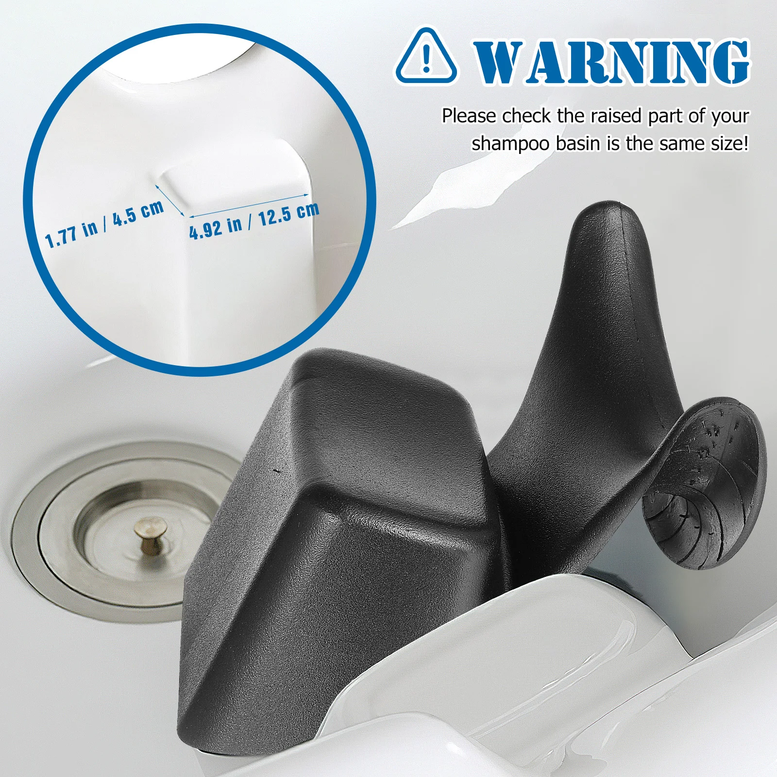 

Hair Washing Cushion Shampoo Bowl Neck Rest Bath Head Rest Gel Salon Travel Black Comfortable Spa Bathtub Safe Pillow