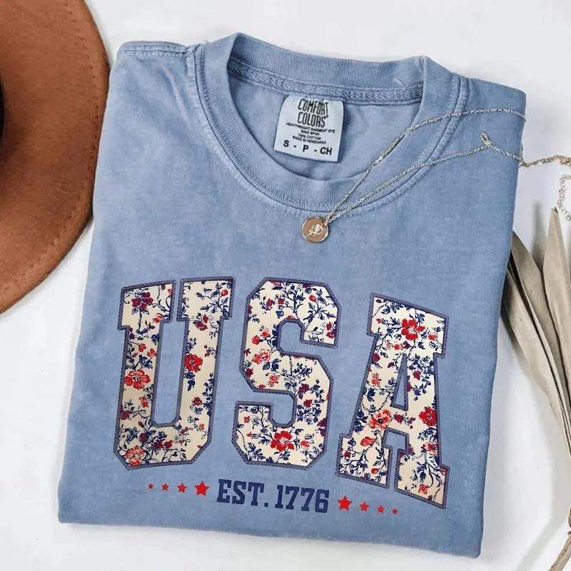 

Cotton T-shirt Women's Printed T-shirt Fashionable Casual Wear Comfortable Soft Fabric Spring Summer Autumn Season