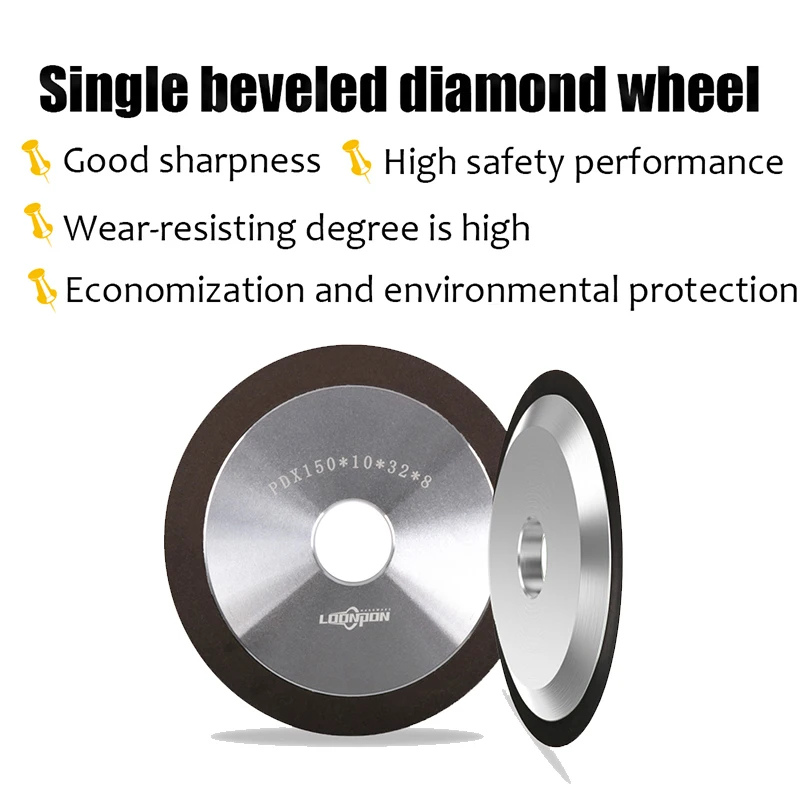 Diamond Grinding Wheel Resin Bond Grinder for Tungsten Steel Milling Cutter Sharpener 125/150/180/200mm 150/240/320/400Grit 1Pc