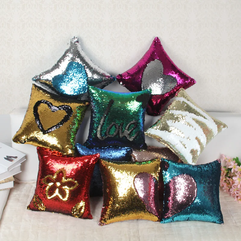 Color changing magic DIY cushion for pillows, mermaid cushion, shiny two tone sequin pillows, 2017 new model