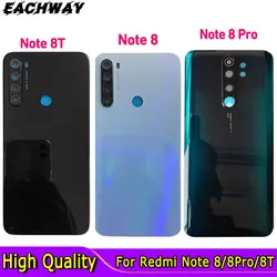 Szkło do Xiaomi Redmi Note 8 Pro tylna pokrywa baterii uwaga 8 tylna obudowa obudowy Redmi Note 8T tylna pokrywa z obiektywem