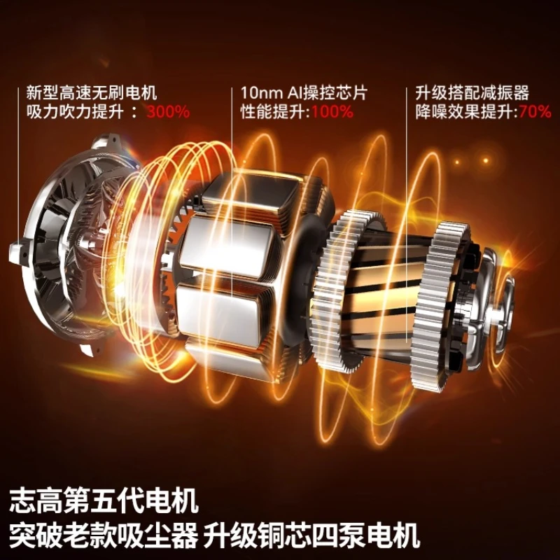 치고 차량용 무선 충전 고출력 핸디형 진공청소기 (가정 및 차량용)